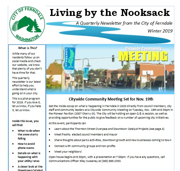 Living By The Nooksack – City Newsletter | City Of Ferndale